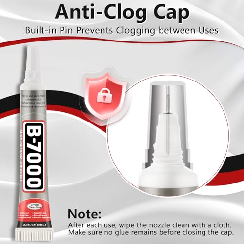 25 Tube 15ML B7000 Glue Clear with Precision Tip, Bulk B-7000 Craft Glue Rhinestone Bedazzling Glue Super Adhesive for DIY Jewelry Making Nail Art Fabric Shoes Phone Repair - color: 25x15 ML/ 0.5 oz