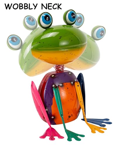 Frog Garden Decor Metal Yard Art - color: Green Frog