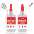 GH1200 2 PCs (2-in-1) Super Glue with Brush Applicator & Nozzle, Mess Free Superglue Brush, Instant Never Dries, 3000 CPS Ca Glue, No Stain Clear Glue, Super Glue for Plastic, Rubber & More - style: 20g x 2Pcs Super Glue Brush & Nozzle