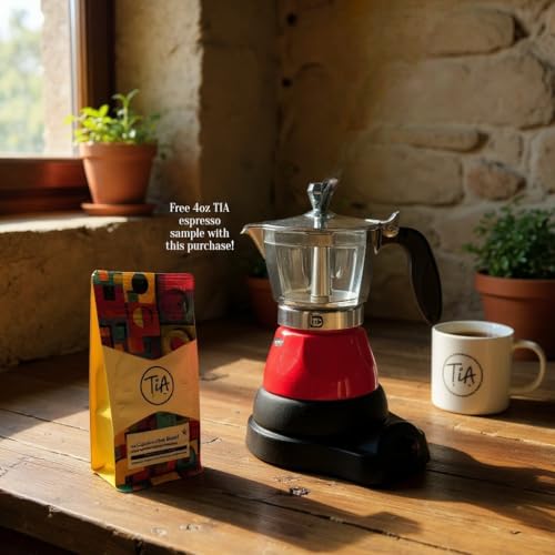 Bene Casa Red Portable Electric Espresso Maker/Cafetera, 1-3 Cups/Shots (1, RED) - color: RED