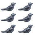 DoubleWood Cast Iron Bird Figurine, 2 Inch Decorative Birds Sculpture, Metal Mini Bird Garden Statue, Farmhouse Decor, Collectible Animal Figurines Outdoor Statues (Set of 6)