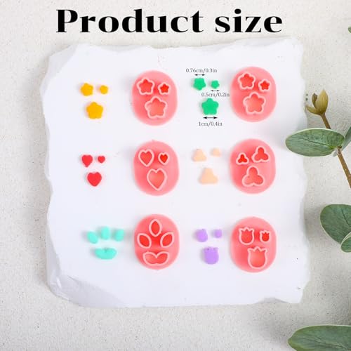 10Pcs Flower Polymer Clay Cutters, 10Shapes Mini Floral Clay Cutters