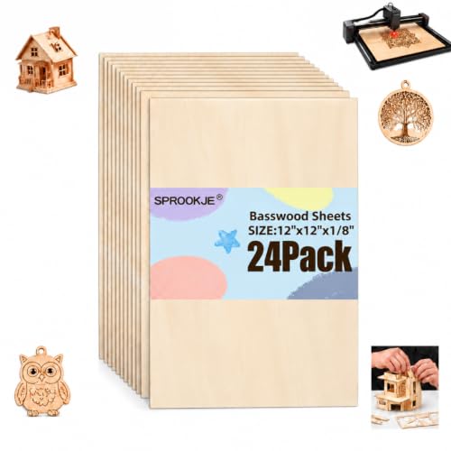 Basswood Sheets 12"x12"x1/8", 24 Pack - color: 24 Pack, size: 12"x12"