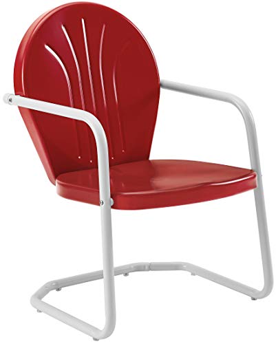 Crosley Furniture Griffith Retro Metal 3-Piece Chair & Side Table Set - color: Red