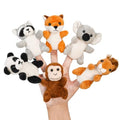 Farm 6pcs Finger Puppets Set, Cute Animal Puppet Mini Hand Puppets Role-Playing Story Animal Soft Plush Toy for Kids Monkey, Fox, Squirrel, Raccoon, Panda, Koala (jungle01) - color: Jungle01