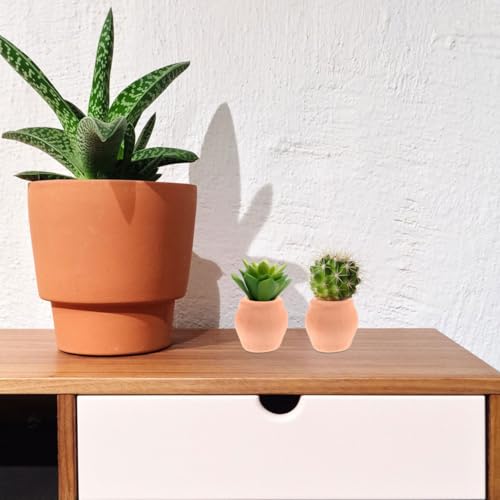 Abaodam 8pcs Mini Ceramic Flower Pot Mini Plant Pots for Succulents Tiny Desktop Planters for Office Home Balcony Garden Decor Cute Small Clay Planter Set