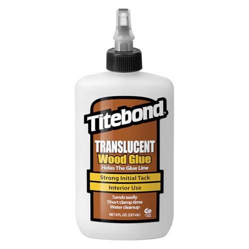 Titebond Translucent Wood Glue, 8 Oz. – Lumber, Particleboard, Leather & Crafts, Fast-Setting – 6123