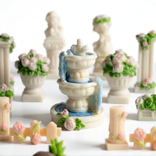 Kai Dream 20-Piece Miniature European Garden Figurine Set for Dollhouse