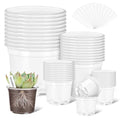 VOKOY 40 Pack 5/4/3/2.75 Inch Clear Nursery Pots with 40 Plant Labels, Clear Plant Pots with Drainage Hole Plastic Transparent Variety Pack Garden Flower Seedling Pot Small Planter Containers - size: 5/4/3/2.75 Inch - 40pcs