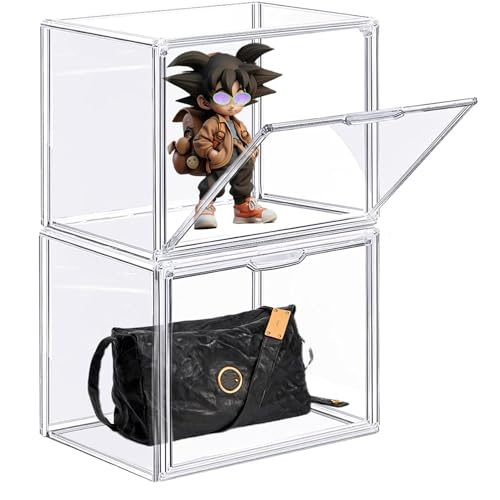 Attelite Acrylic Display Case for Collectible Large Clear Storage Box 1pack - size: L-1Pack