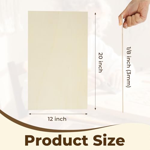12 Pack Basswood Plywood Sheets 12"x20"x1/8", Basswood for Laser Cutting - color: 12 Pack, size: 12"x20"