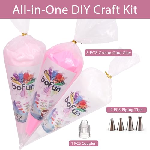 Pink Decoden Cream Glue Kit, Whipped Cream Glue Clay for Crafts - color: Light Pink