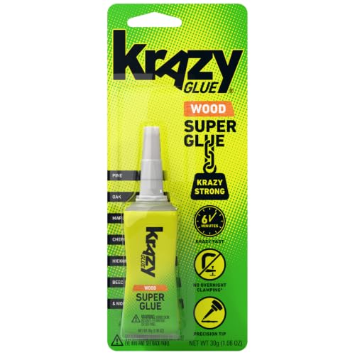 Krazy Glue Fast-Dry Wood Superglue, Strong Adhesive + Precision Tip (30g)