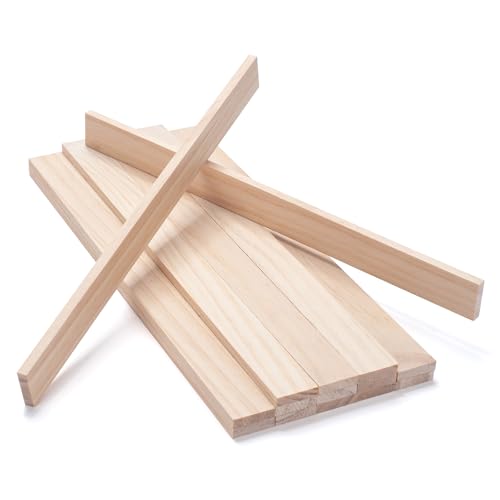 Wood Strips Slats Wooden Dowels for Crafts 1/4" × 1" × 12", 15 PCS Wood Trim Flat Lumber Boards Square Dowel Rods Wooden Sticks for Crafting, Woodworking, Model Making - size: 1/4x1x12 in - 15PCS