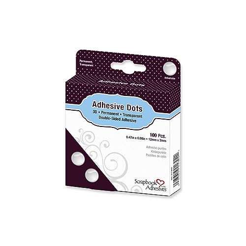 Scrapbook Adhesives by 3L Permanent Dodz, 3D, 1/2-Inch, 100/Pack, Clear - style: 3D