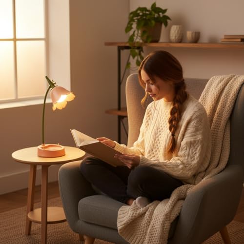 magical JD LED Desk Lamp Cordless Table Light Adjustable Gooseneck Dimmable Touch Rechargeable Battery Eye-Caring Night Light for Kids, Mini Cute Lamp for College Dorm Bedroom Reading, Yellow - color: Yellow