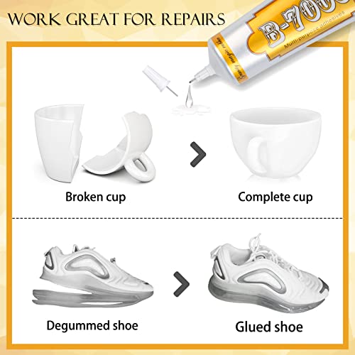 B7000 Rhinestone Jewelry Glue Clear, B-7000 Glue 3.7 fl oz Upgrade Multi-Function Adhesive Super Glue with Cap & Precision Tip for Repair, Small Hobby Models, Metal Stone Crafts, Fabric, Shoes(110ML) - color: 1 x110ML/ 3.7fl oz