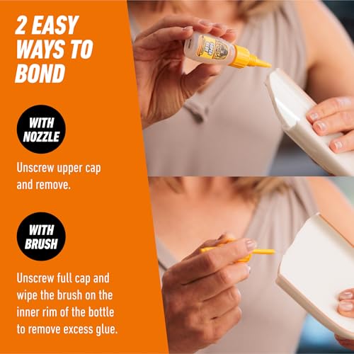 Gorilla Super Glue with Brush & Nozzle Applicator, Clear, 12 g, 2-Pack - size: 2 - Pack