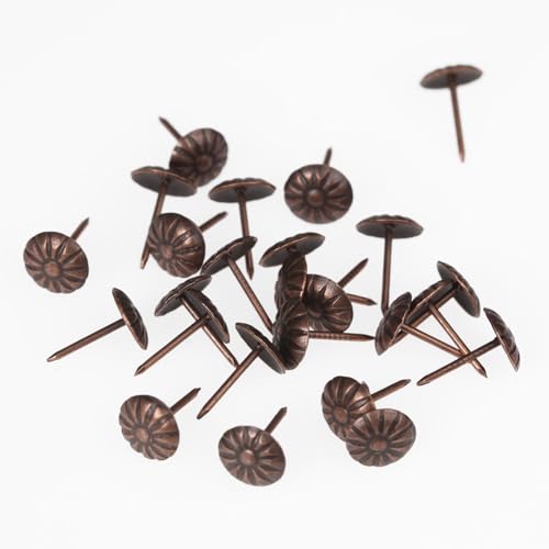 Upholstery Tacks for Furniture Upholstery Nails Tacks for Decorative 100Pcs - color: Red Copper_flower