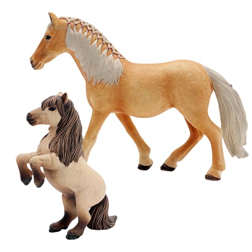 Gemini&Genius Horses Toy for Kids, Premium Horse with Cub Farm Animals - color: B- Brown Horses