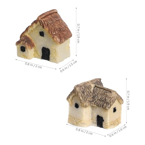 BESPORTBLE Mini House Ornament Set House Model Micro Landscaping Decor 12 pcs Miniature Village Houses for Garden Patio Yard Balcony Fairy Garden Scene Layout