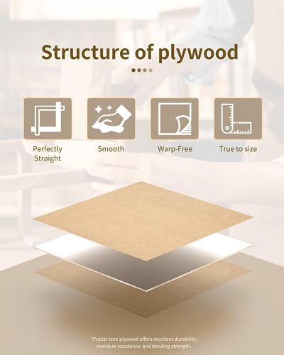 Basswood Plywood Sheets-15 Pack 12" x 8" x 1/8" Unfinished Craft Wood Pieces for Engraving and Cutting, Architectural Modeling, Drawing - color: Basswood Sheet 15 Pack 12" X 8" X 1/8"