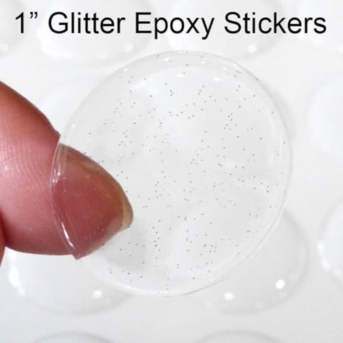 Epoxy Resin Dome Stickers – Clear or Glitter Self-Adhesive Dots for DIY Crafts, Bottle Caps, Hair Bows, Scrapbooks, Jewelry & Pendants 1 Inch Glitter 100PCS - color: Glitter, size: 1 Inch