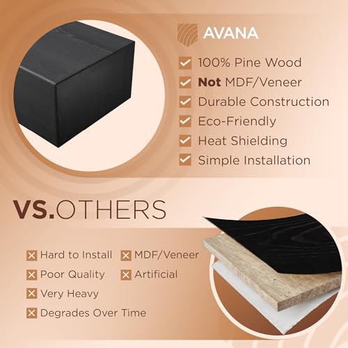 Avana Rusticfireplace Mantel - Mounted Mantles for Over Fireplace - Farmhouse Fireplace Mantle Shelf 60 Inches - Handcrafted Wood Fireplace Mantels - Fireplace Mantels 60 Inches X 8 X 5 - Espresso - color: Espresso, size: 60 X 8 X 5