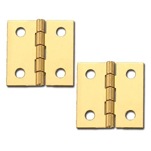 Stanley Solid Brass Miniature Broad Hinge, 1" Long x 1" Open (2 Pair)