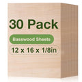 ROBOTIME 30-Pack Basswood Sheets 1/8" x 12" x 16" - Laser Engraving Blanks, 3mm Wood for Laser Cutting and Engraving - color: Basswood, size: 12"x16"x1/8"-30-Pack