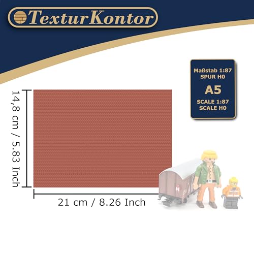 3 Sheets Self-Adhesive Decorative Film Roof Tiles for Model Making in Scale 1:87 Scale H0 (UK: 3.5 mm Scale) (roof Shingles Roofing Felt) - color: Roof Shingles Roofing Felt
