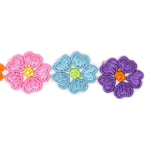 Honbay 5 Yards Decorating Lace Embroidered Trim Ribbons for Sewing or Craft Decoration (Flower B) - color: Flower B