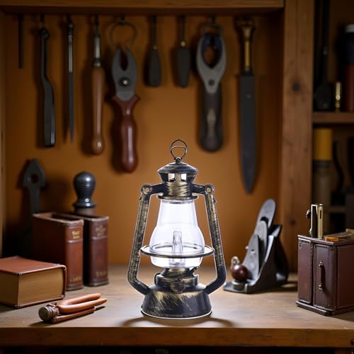 GANPUB Miniature Lantern Mini Kerosene Lamp Light Dollhouse Decoration Accessories, 1:12 Dollhouse Miniature Kerosene Lamp,Dollhouse Accessories(Type 2-with Light)