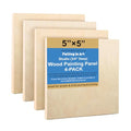 Falling in Art 4 Pack 5x5’’ Unfinished Birch Wood Panels Kit for Painting - size: 5'' x 5'' Studio