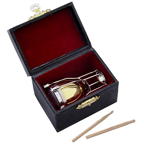 Miniature Timpani Replica with Case Collectible Tabletop Sculpture Ornament - color: Timpani