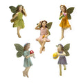 CUIWEI 5 Pcs Mini Garden Figurine Set Miniatures Fairies Statues Without a Stick for Outdoor Lawn Yard Home Decor Lovely Resin Fairy Flower Pot Angel Accessories - style: Garden