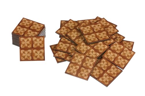 Miniature Dollhouse Flooring, Wood Look Parquet Floor Tiles for 1:12 and 1:6 Scale Dioramas and Roomboxes, REDUCIO! - color: Rich Cognac Brown