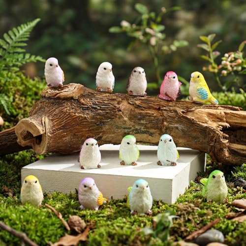 Yookeer 24 Sets Emotional Resin Bird Gifts Positive Resin Animal Birds - color: Multicolored, size: Bird
