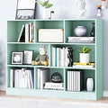 IOTXY Open Shelf Low Bookcase - Wooden 3-Tier Cube Bookshelf, Tiffany-Green - color: Tiffany Green, size: 100CM Base
