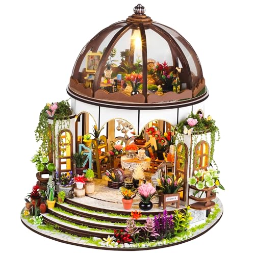 Kisoy DIY Miniature House Kit, Tiny House Building Kit with Furniture and LED Light for Adults and Teens, DIY Mini House Craft Kit, Decorations/Gifts for Family and Friends（Hanging Garden） - color: Hanging Garden