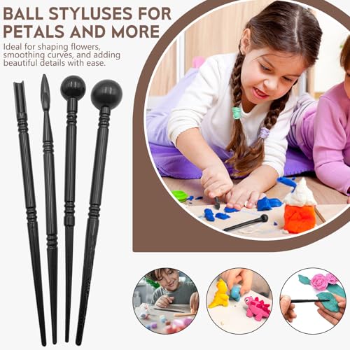 18 Pack Pottery Clay Tool Kit, Sculpting & Dotting Stylus Tools for Craft Modeling