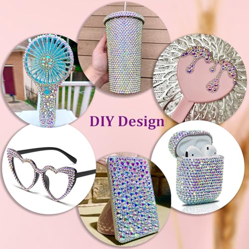 30000Pcs Resin Rhinestones for Bedazzling with Tweezers, AB Rhinestones for Crafting with B7000 Jewelry Glue for DIY Crafts Clothing Tumblers Shoes Fabric Nail Art - color: AB, size: X-Large Pack + 1Pc Glue