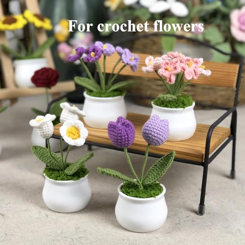 Joekaran Mini Flower Pots for DIY Crafts, 2inch Crochet Supplies, Set of 12