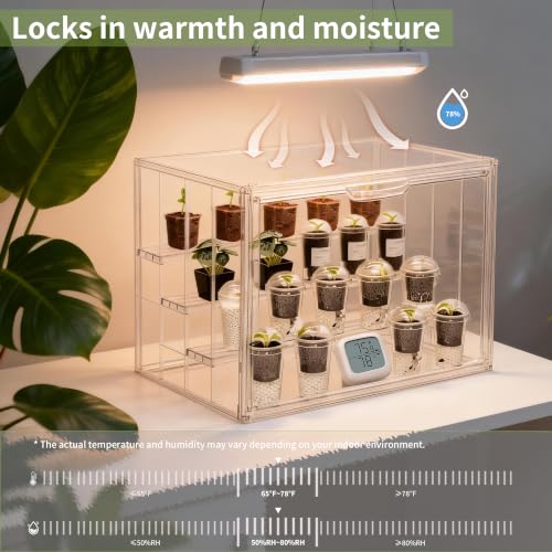 Mini Greenhouse Indoor with Magnetic Door, M-4tier-1pcs - size: M-4tier