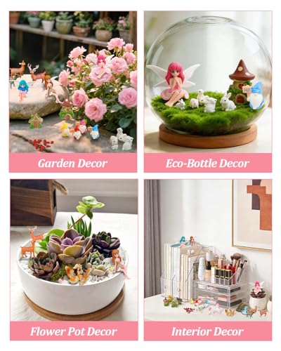 Avalution 70 Pcs Fairy Garden Accessories Kit, Miniature Fairies, Animals, Houses, Trees and Fences for Planters, Terrariums and DIY Decor - size: 70 Pcs