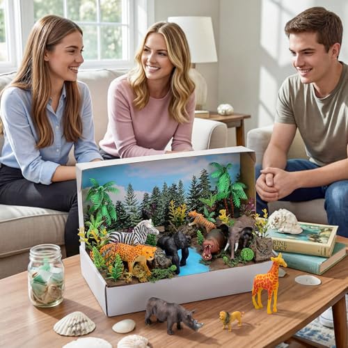 Teyva Daily 48 Pcs Jungle Diorama Kit Habitat Project Box Set - color: Jungle