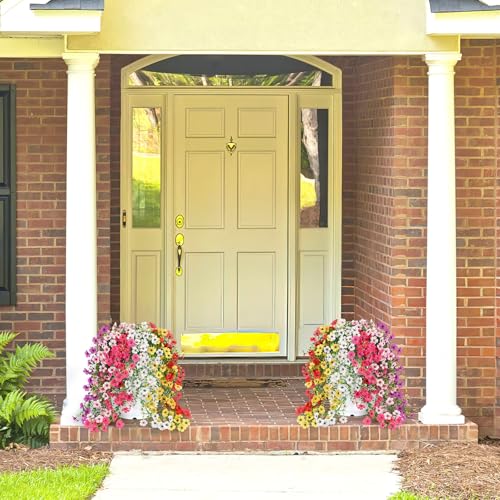 Artificial Hanging Flowers for Outdoors UV Resistant Summer Decor - color: Multicolorsb