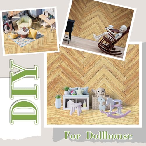 Flutesan 12 Pcs Miniature Dollhouse Wallpaper, Twill - style: Twill