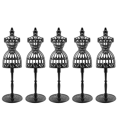 5pcs Doll Clothes Model Rack Black 220mm Hollow Art Model Frame Clothes Gown Display Mini Mannequin Model for Doll Toy Display - size: 220mm Black