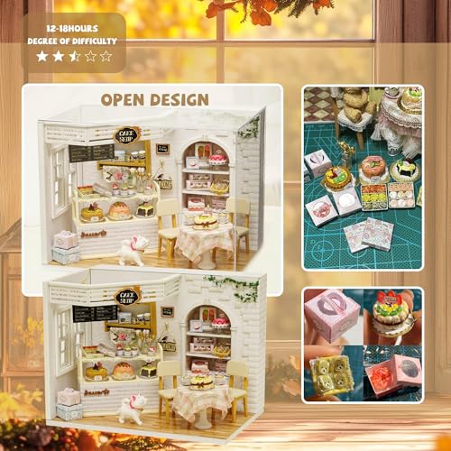 Kisoy Romantic and Cute Dollhouse Miniature DIY House Kit Creative Room Perfect DIY Gift for Friends,Lovers and Families (Cake Diary) - color: Cake Diary